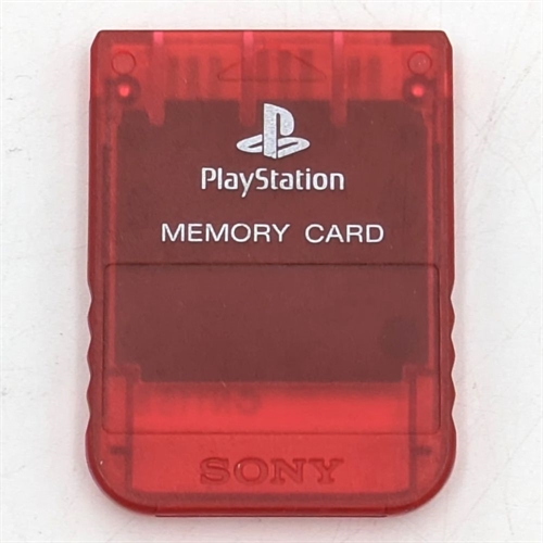 Originalt Memory Card - Rød - 1 Mega - Playstation 1 Tilbehør (B Grade) (Genbrug) 